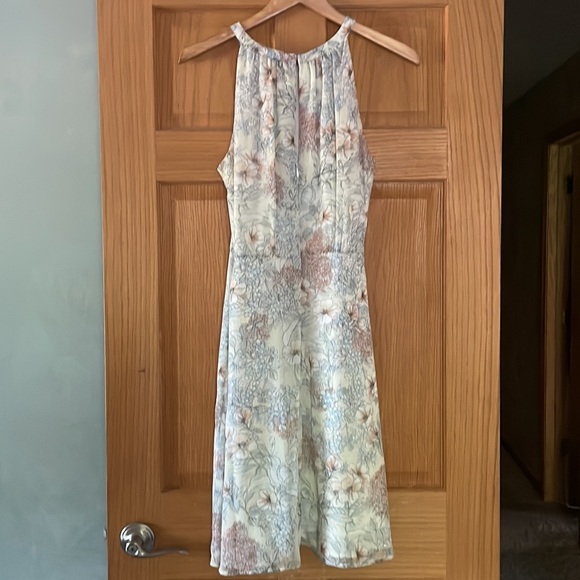 TOMMY HILFIGER floral keyhole lined dress back zipper & elastic waist s 10 EUC - Picture 2 of 7